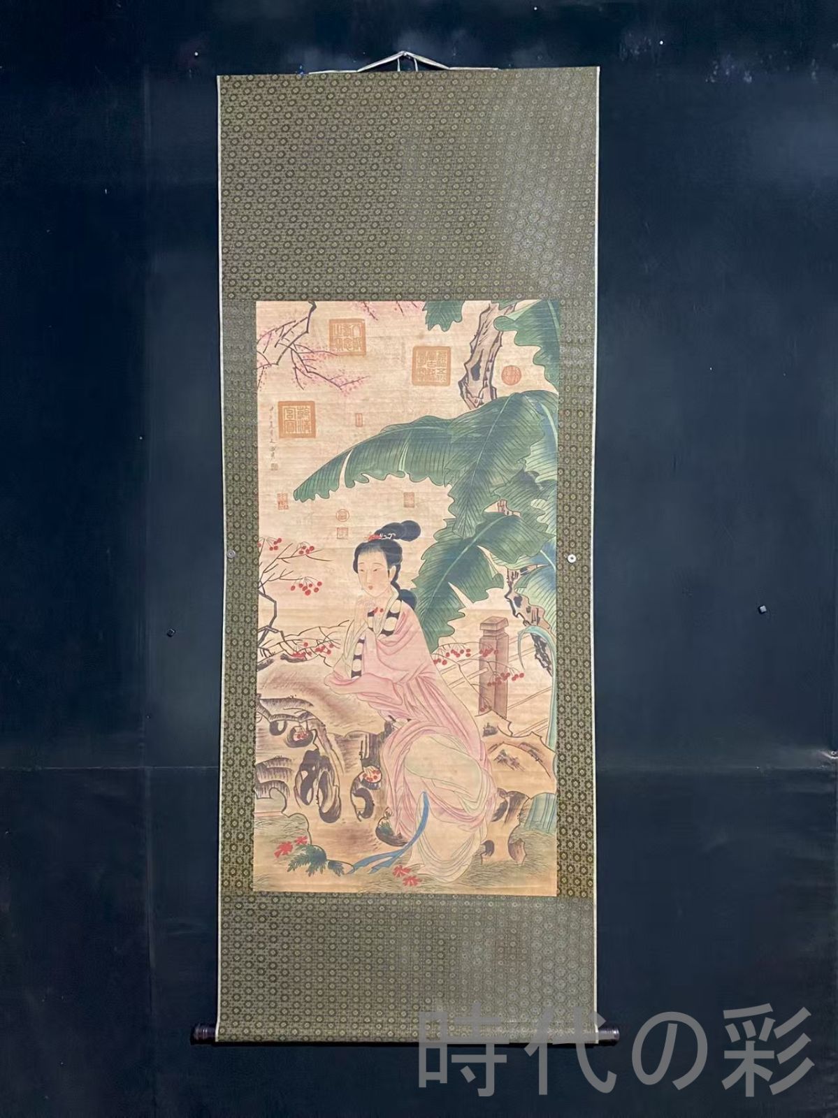 中国古美術 明代 文徴明款 人物画 宣紙 四尺中堂画 肉筆 手描き 唐物 掛け軸 水墨画 水彩画 国画 絵画 古画 書道 名家書画 古玩 R0709181815