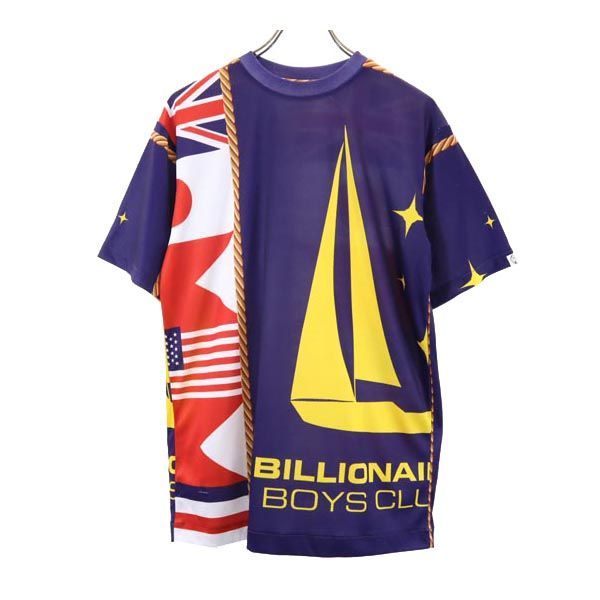 ビリオネアボーイズクラブ 総柄 半袖 Tシャツ M パープル系 Billionaire Boys Club ロゴ メンズ 【中古】  【230716】 メール便可