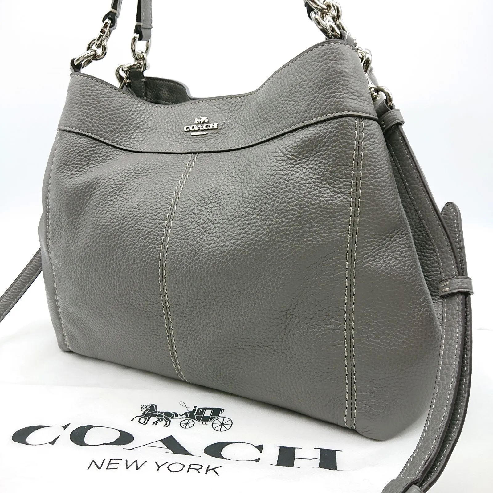美品】COACH コーチ ショルダー バッグ 2WAY レキシー ペプルドレザー 