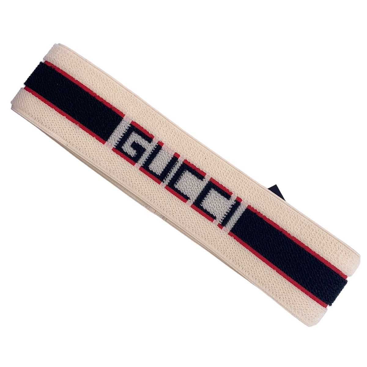GUCCI グッチ ヘッドバンド ヘアバンド テクニカルライン センターロゴ ホワイト メンズ 24016865 MK