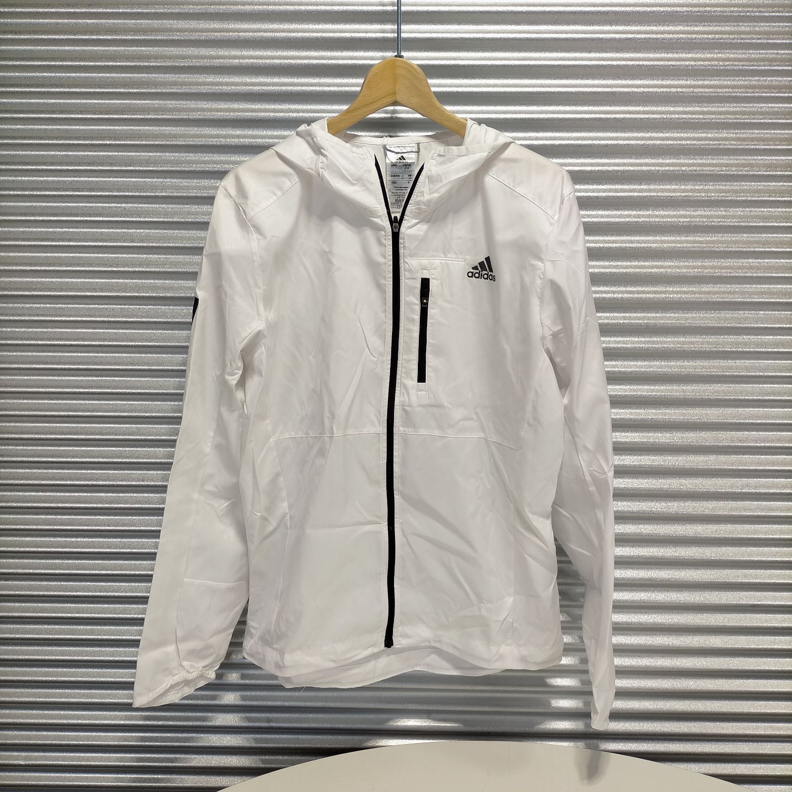 adidas ホワイト ウィンドブレーカー アディダス◇メンズ 陸上 ランニング ウインドブレーカー ジャケット