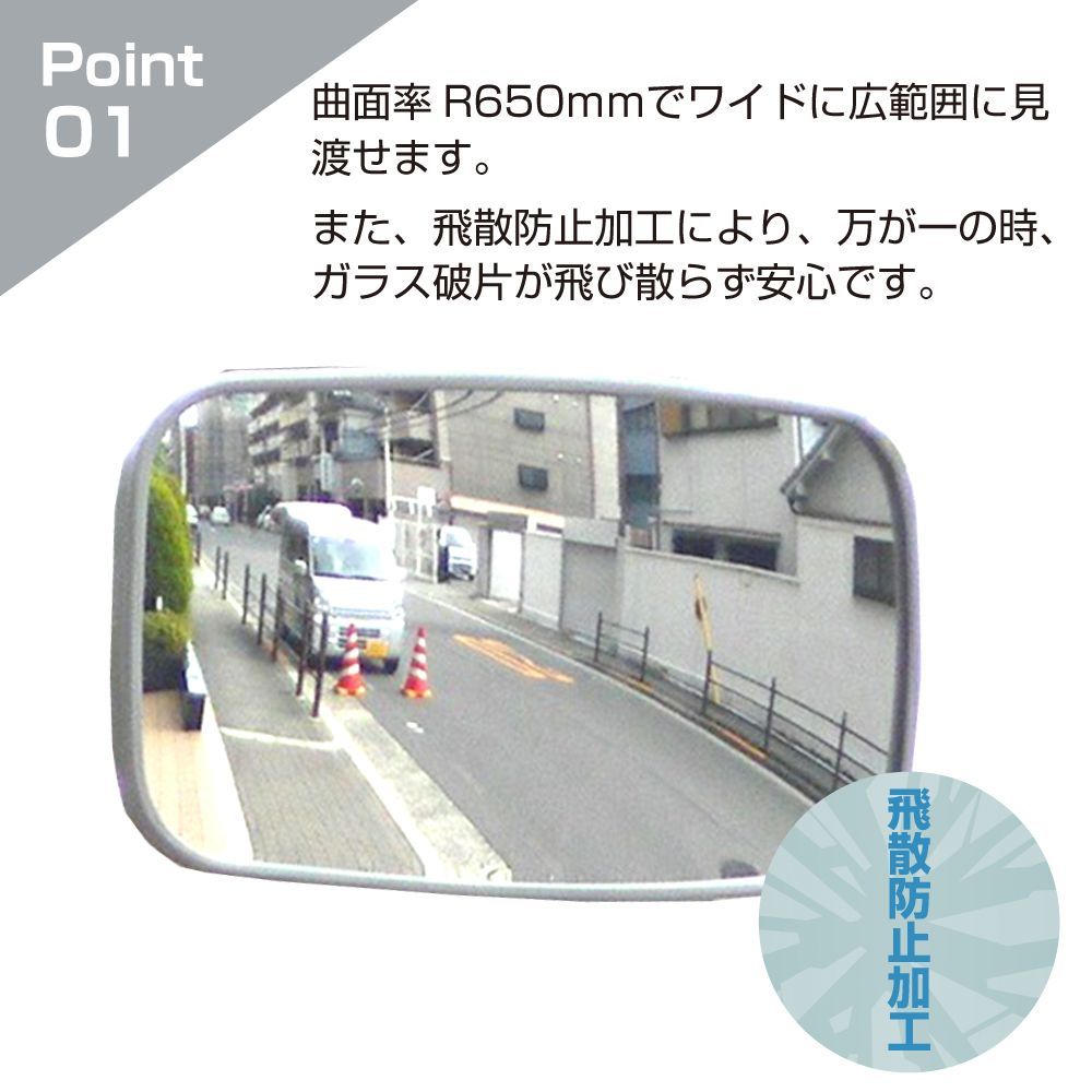ガレージミラー 家庭用 ブロック 挟み込み 取付金具付 小型 角型 320×175mm グレー ガラス製ミラー ブロック塀 門扉 壁 駐車場 クランプ式 屋外 取付幅50mm~300mm 車庫 カーブミラー 簡単設置 最大 30cm yh1448