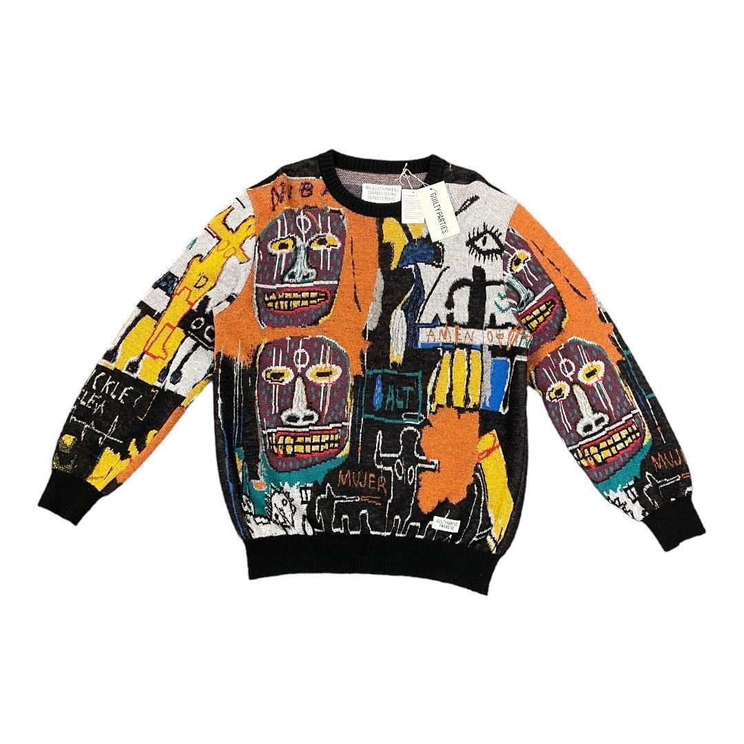 WACKO MARIA 22AW JEAN-MICHEL BASQUIAT CREW NECK SWEATER TYPE WACKO MARIA 22AW JEAN-MICHEL BASQUIAT CREW NECK SWEATER TYPE