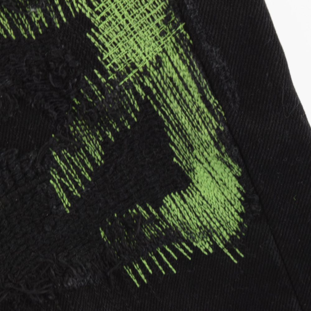 Endless Denim (エンドレス デニム) ×VLONE Embroidered and Distressed Denim Jeans  ヴィーロン エンブロイダリーアンドディストレスドデニムジーンズ リメイク 刺繍 リペア加工