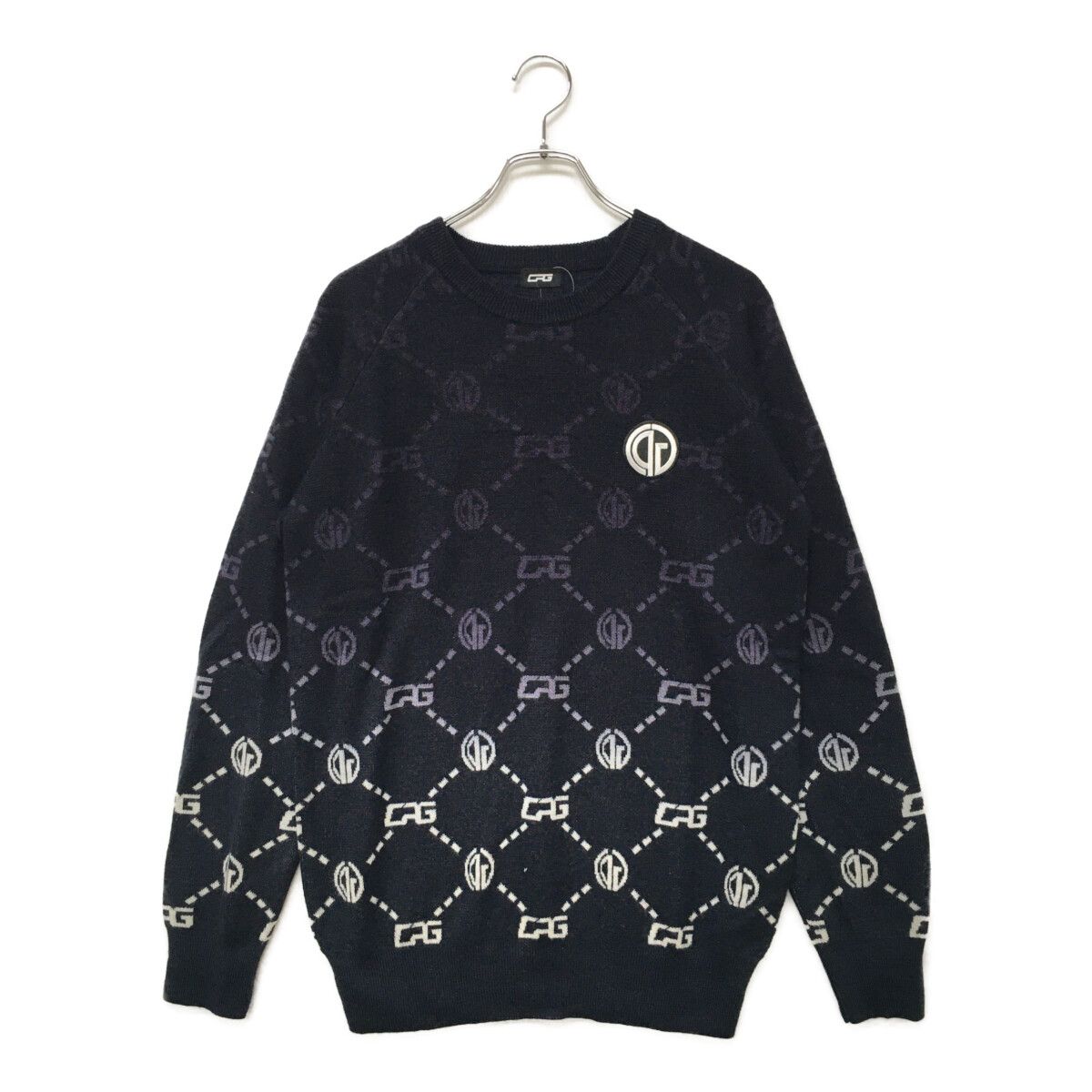 【24時間以内発送】 新品 シーピージーゴルフ メンズ ニットセーター サイズ2 中古 メンズ シーピージーゴルフ CPG GOLF セーター 2(M) 濃紺
