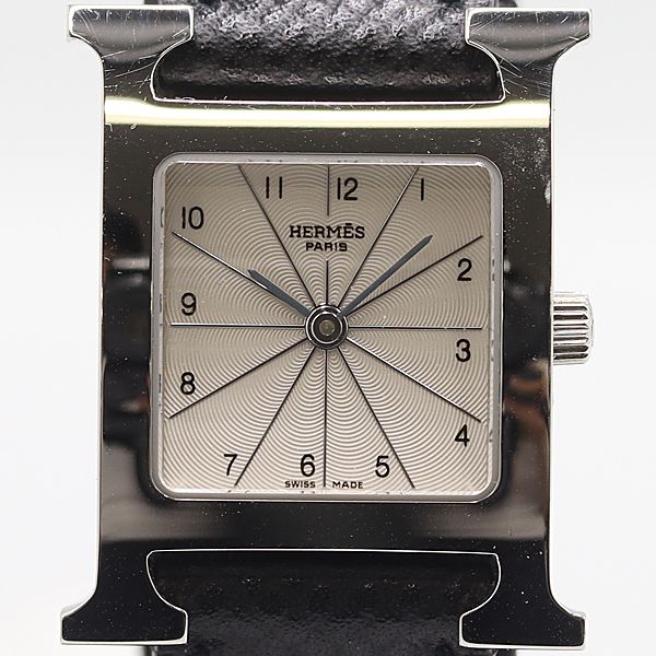 デッドストック級 稼働 エルメス Hウォッチ HH1.210 2535705 QZ ホワイト文字盤 レディース腕時計 8774700 10APT ABC16805 SMZ
