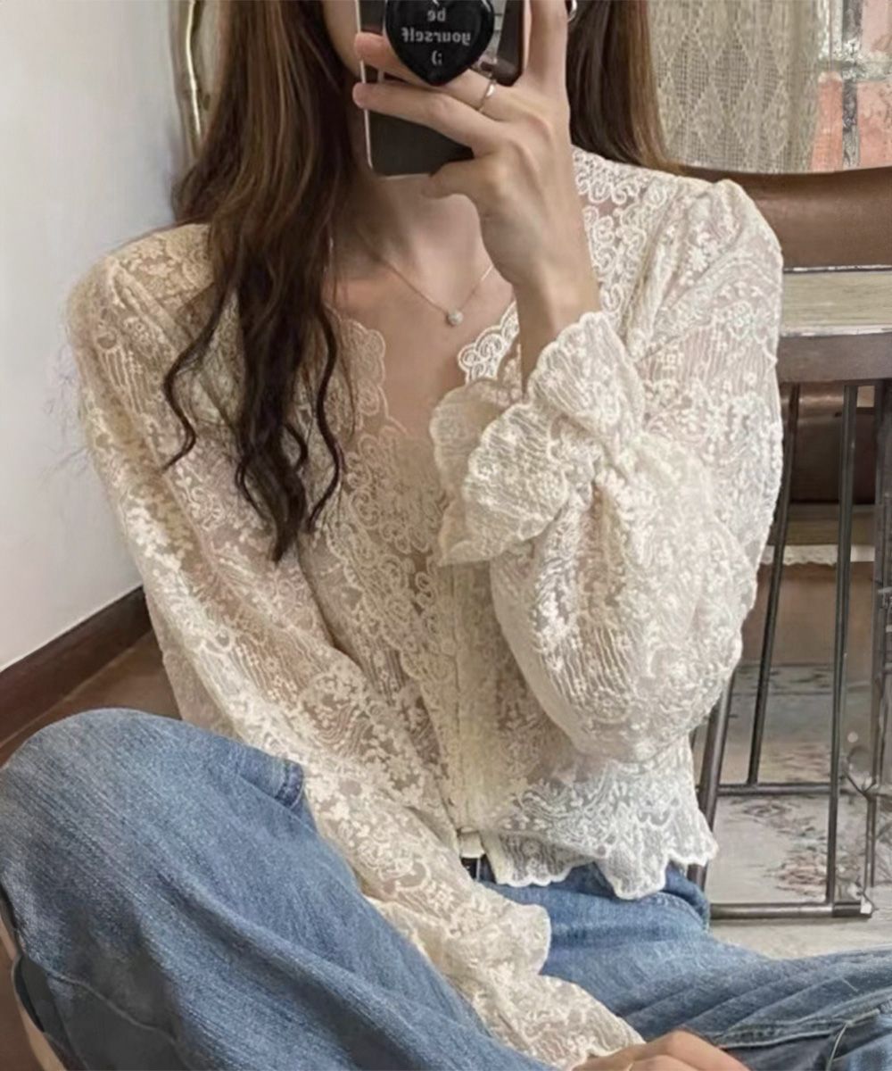 花柄シースルー長袖カットソー 花柄 【公式通販】