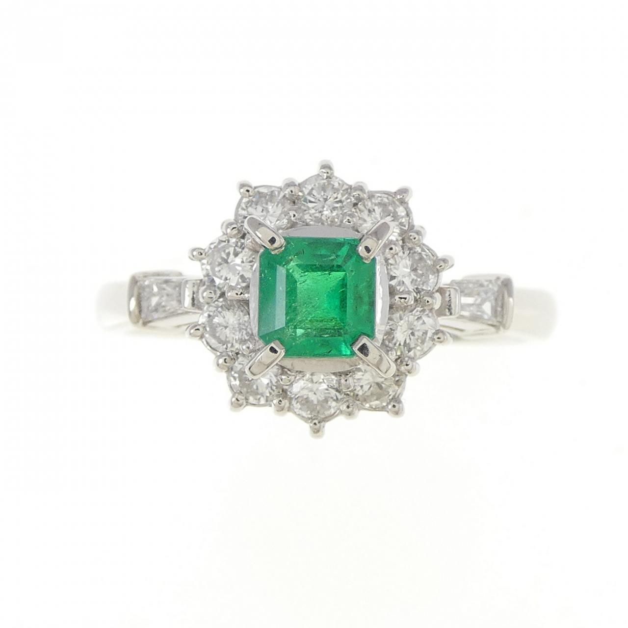 PT900 エメラルド リング 0.407CT - メルカリ 
