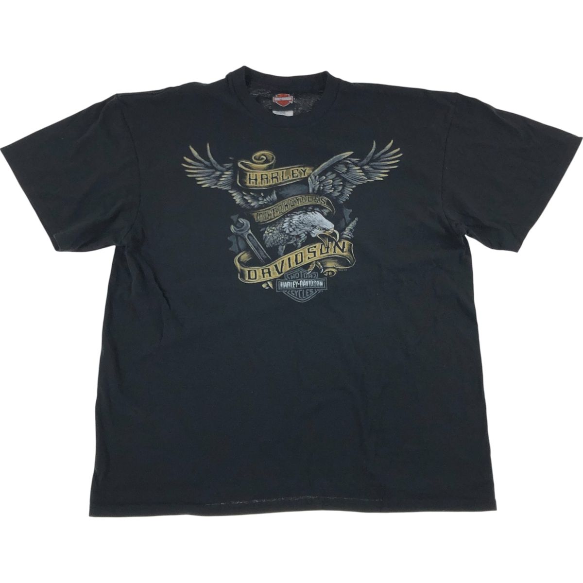古着 ハーレーダビッドソン Harley-Davidson 鷲柄 イーグル柄 ドクロ柄 スカル柄 モーターサイクル バイクTシャツ メンズXL相当/eaa540469