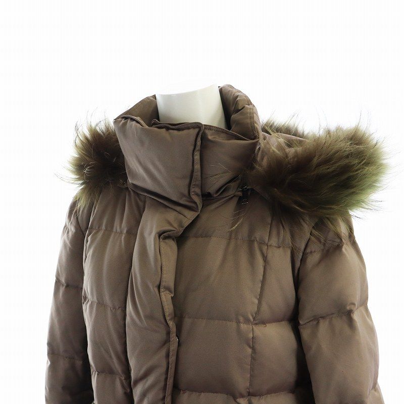 美品✨バーバリーロンドン　ダウンコート　ノバチェック　ブラウン　ファー　M バーバリーロンドン ダウンコート フォックスファー シャドー