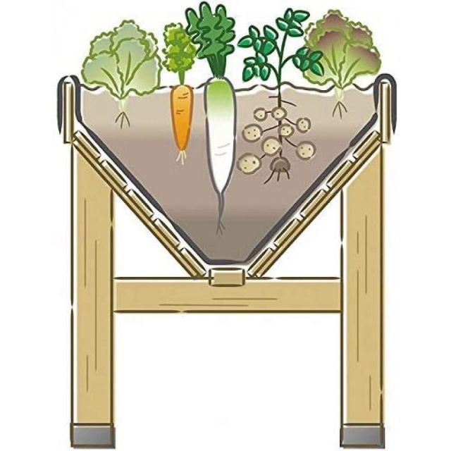 タカショー Takasho プランター ホームベジトラグ L VGT-02F ナチュラル 大型 家庭菜園 V字形状 天然木 庭作り