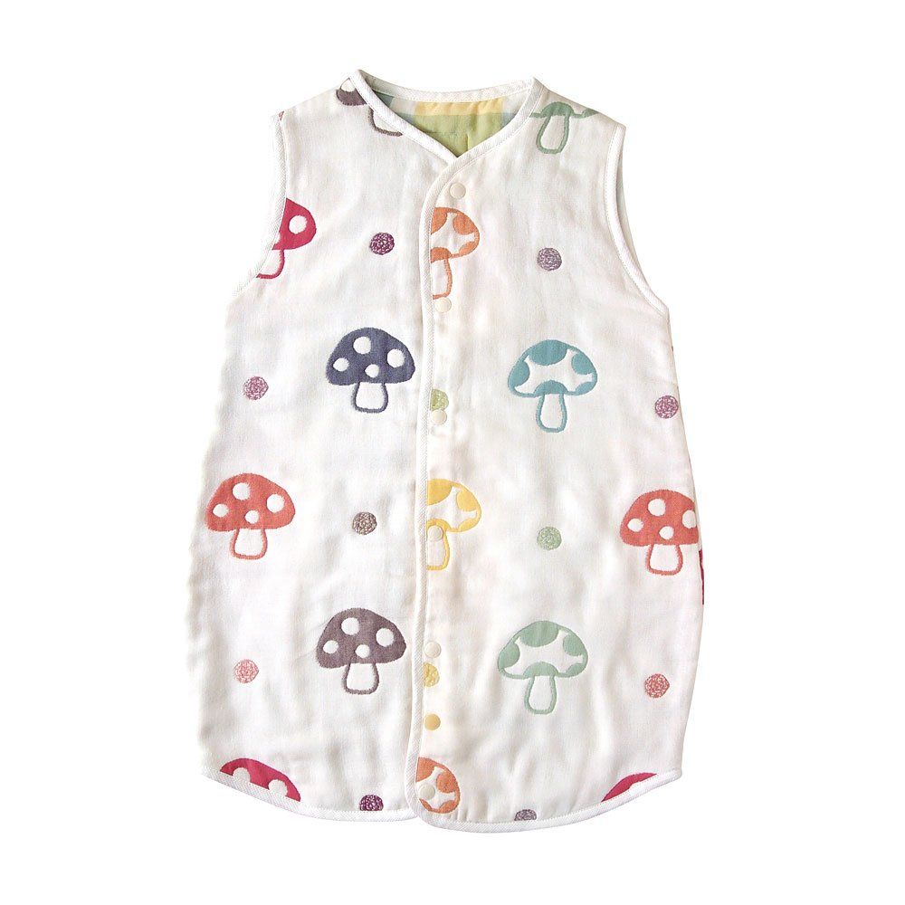 2wayキッズスリーパー コットン ふくふくガーゼ 6重ガーゼ 2~7歳頃まで 10mois ディモワ -Hoppetta champignon