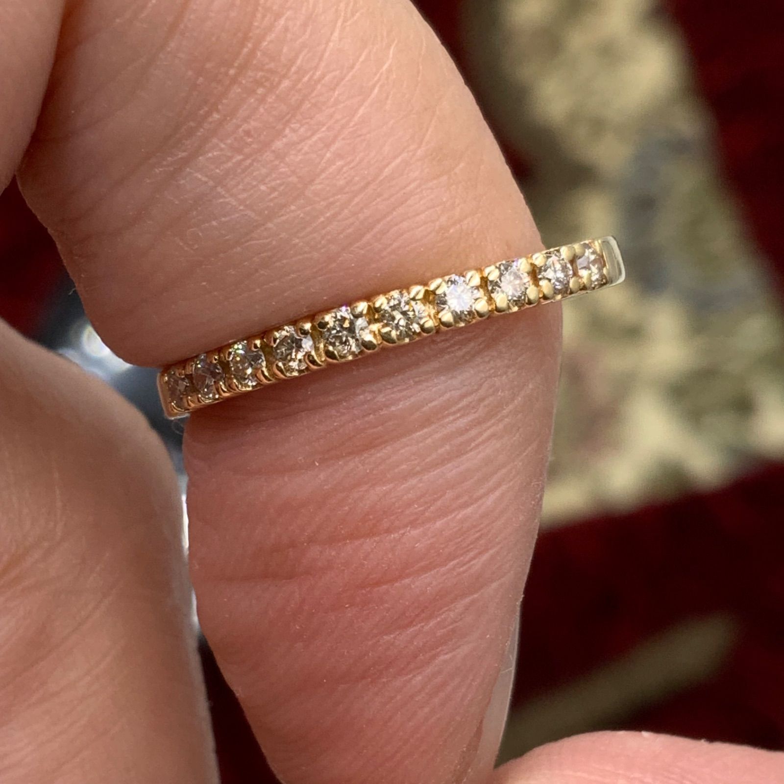 K18 ハーフエタニティ リング 1.6g 約14号 0.2ct