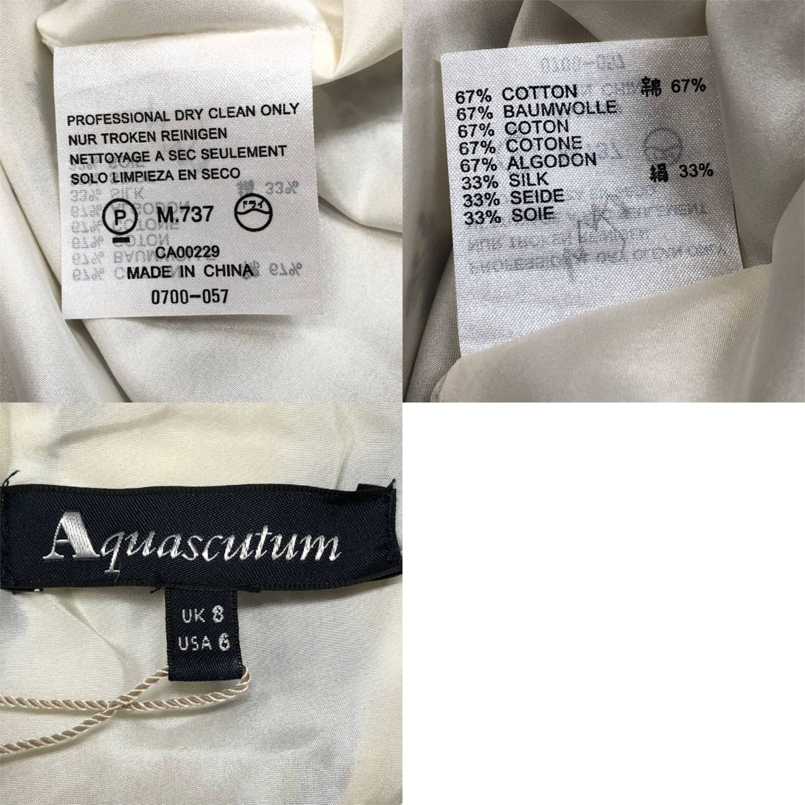 Aquascutum アクアスキュータム ノースリーブワンピース 花柄 8 Aquascutum アクアスキュータム ノースリーブワンピース 花柄 8