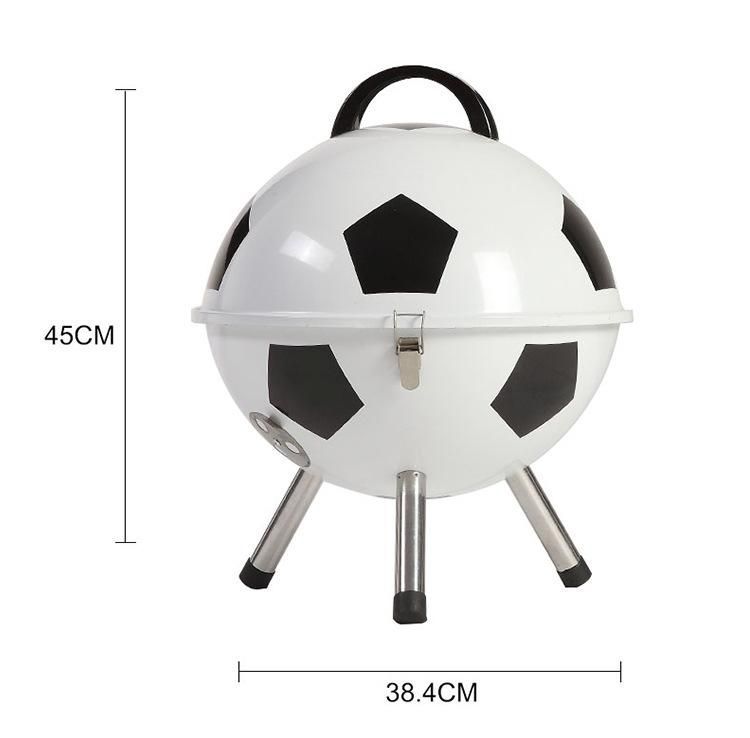 送料無料 14インチ フットボール型 バーベキューグリル アウトドア用 ポータブル 小型炭火焼き炉 キャンプ＆庭用 焼肉グリル