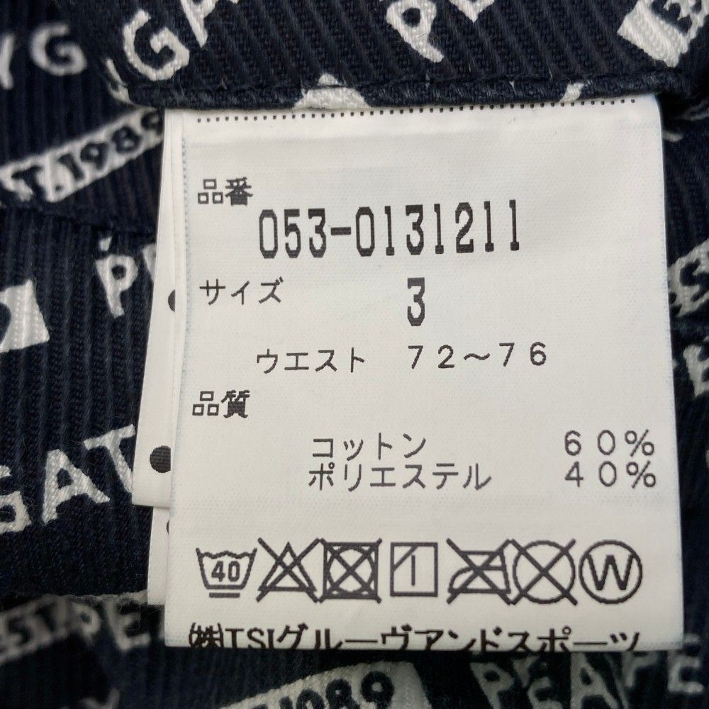 サイズ：3 PEARLY GATES パーリーゲイツ  パンツ 総柄 ネイビー系 [240101455567] ゴルフウェア メンズ ストスト サイズ：3 PEARLY GATES パーリーゲイツ パンツ 総柄 ネイビー系