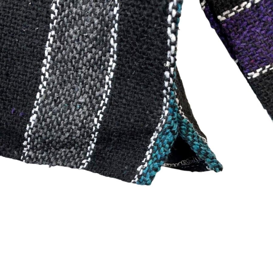 Baja Joeメキシカンパーカーバハフーディ白黒パープルストライプヴィンテージ EARTH RAGZアースラグズBAJA JOE（バハジョー）Mexican