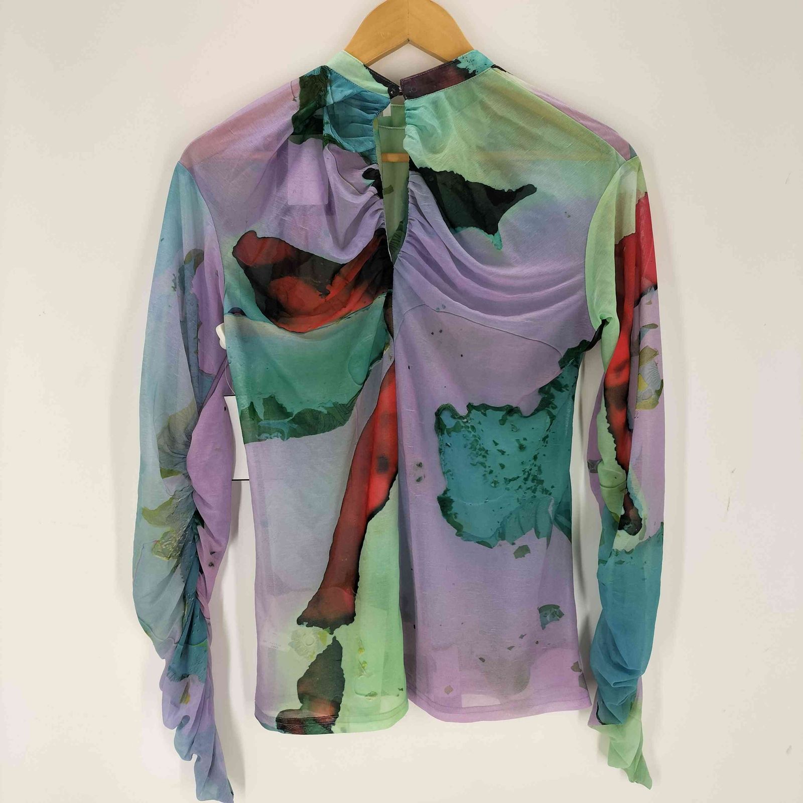 ブラウス シャツ 「TARO HORIUCHI/タロウホリウチ」Gathered Sleeve Print Turtleneck/ギャザースリーブドッ タロウホリウチ TARO HORIUCHI th products Gathered Sleeve