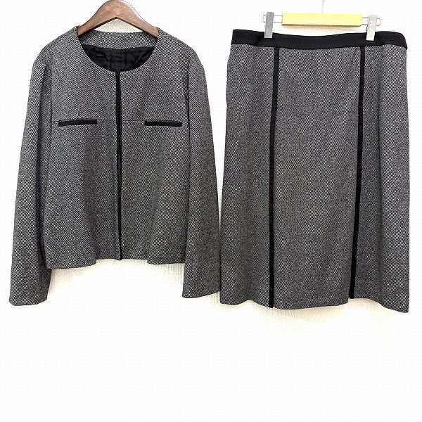 wnc レリアン Leilian スカートスーツ 17+ グレー系