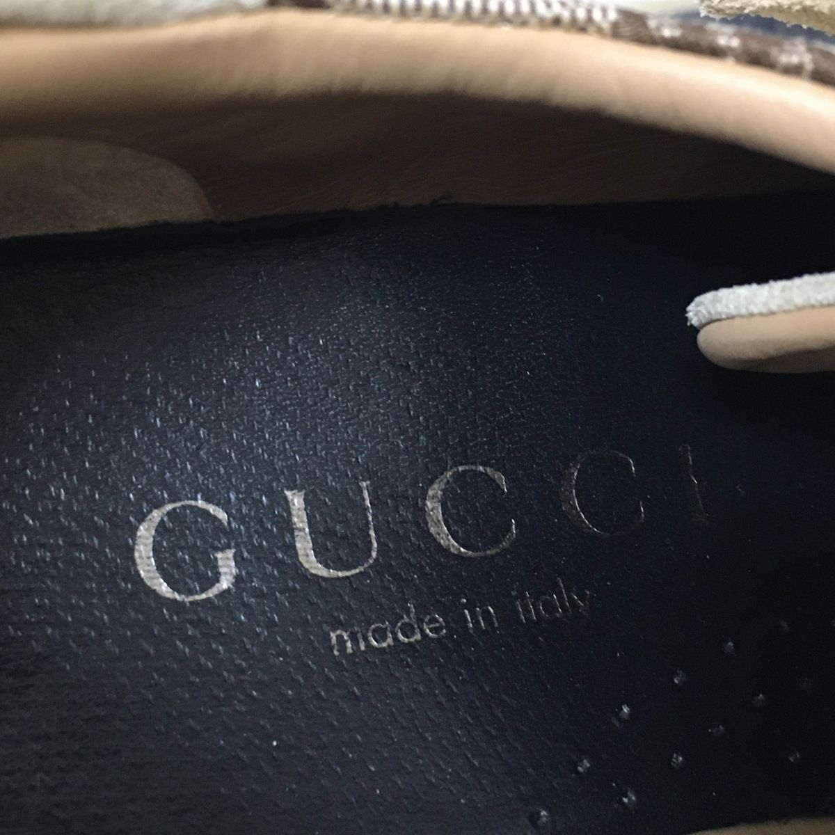 グッチ GUCCI シューズ 40E メンズ - 091835 ベージュ×ダークブラウン