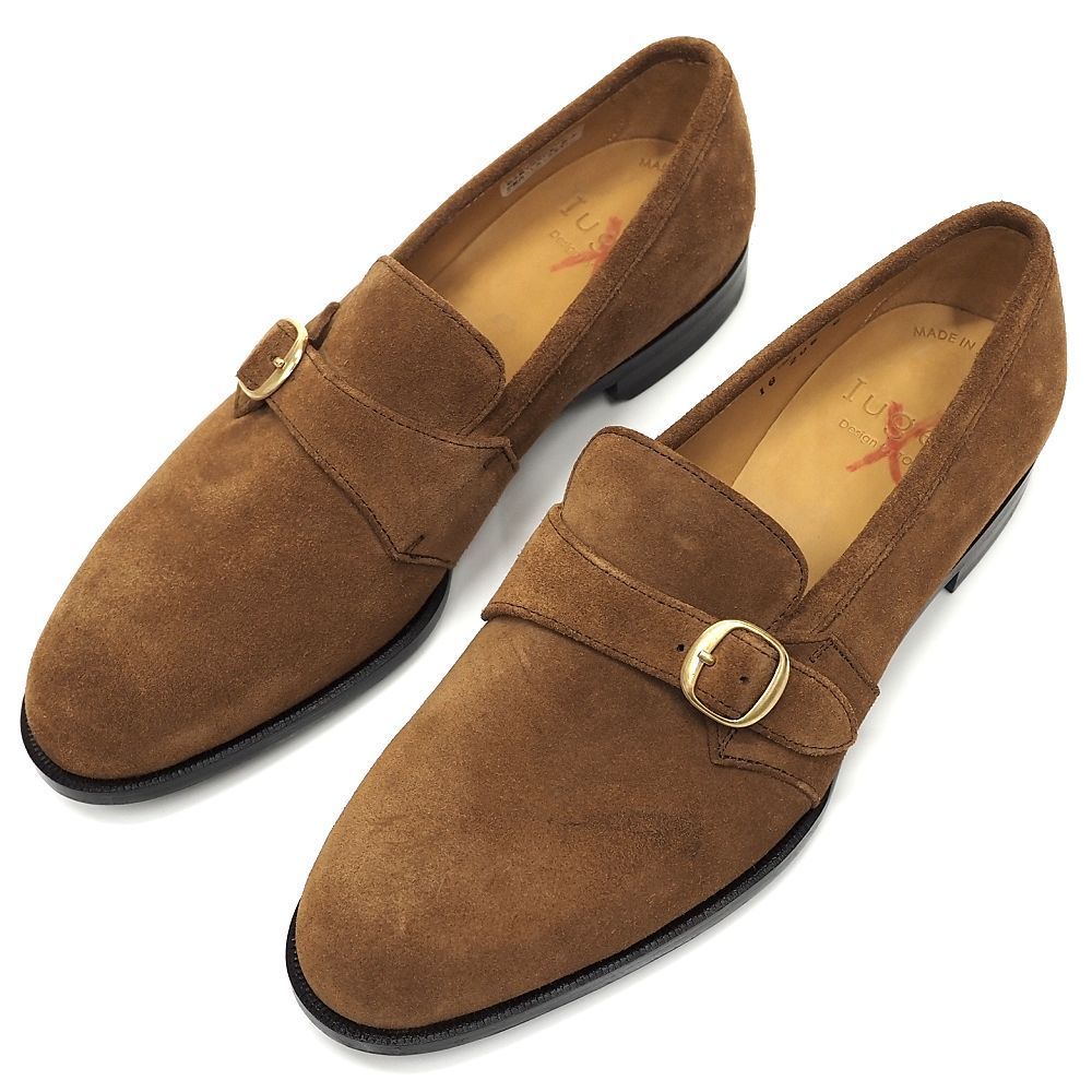 ♥品 Iugen スエードレザー シューズ サイズ 6 ライトブラウン ローファー スリッポン ユウゲン メンズ 5L|J06244|KCT23|