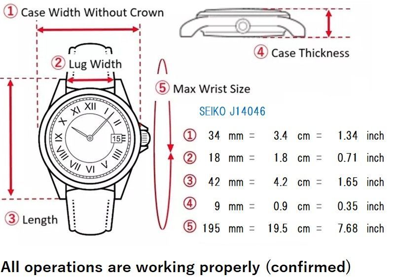 稼動品 風防 ストラップ ヴィンテージ セイコー SEIKO クロノス ダイアショック J 14046 手巻き メンズ腕時計