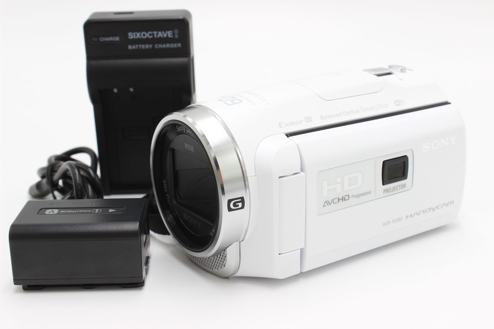 SONY ソニー ビデオカメラ HDR-PJ680 64GB 光学30倍 ホワイト Handycam HDR-PJ680 W