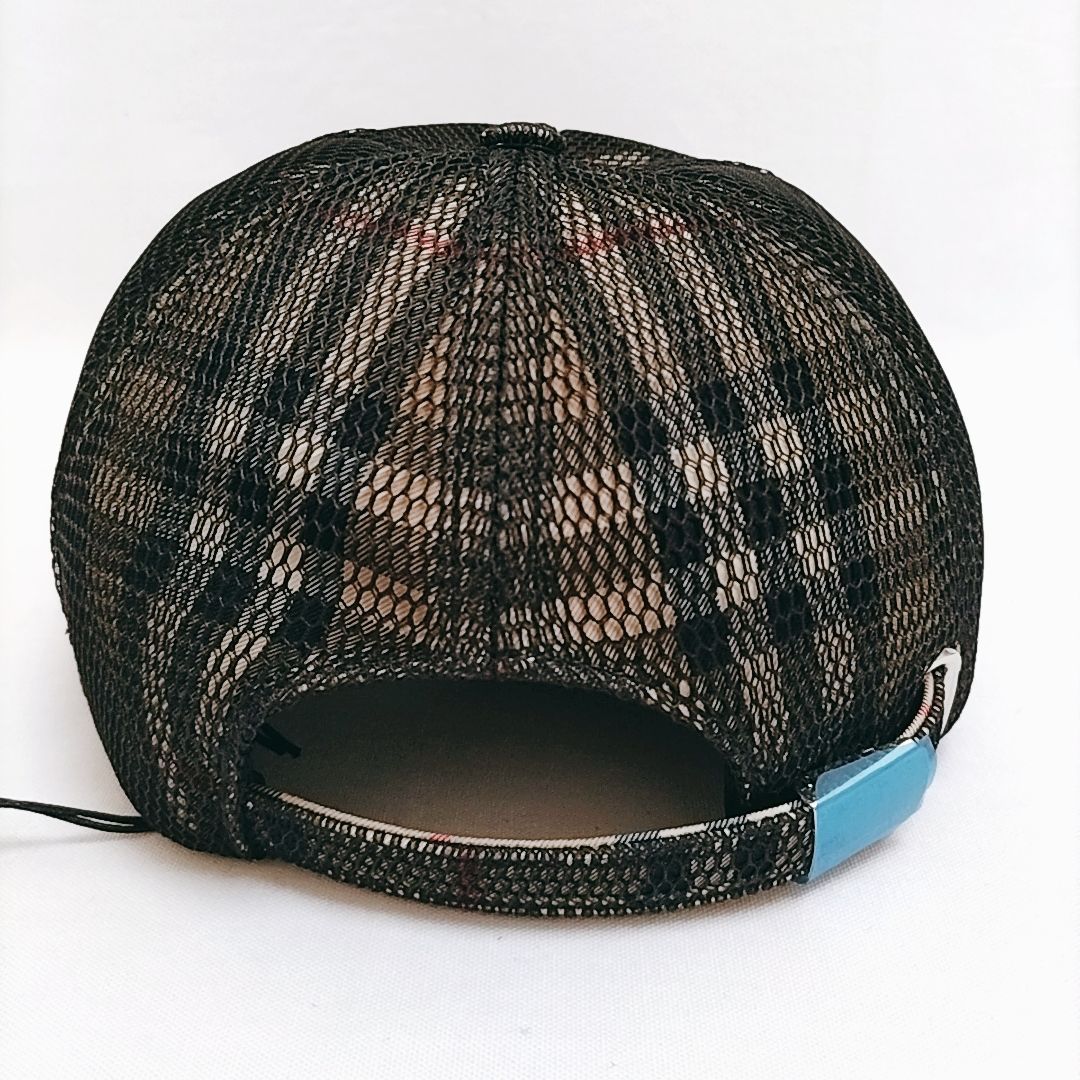 【新品未使用】BURBERRY メッシュオーバーレイ チェック ベースボール帽子 新品未使用】BURBERRY メッシュオーバーレイ チェック ベース