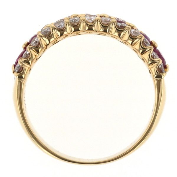 K18YG イエローゴールド リング ルビー 0.88ct ダイヤモンド 0.58ct 