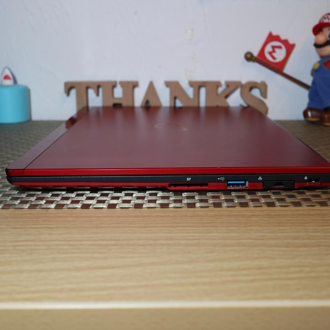 Win11人気の赤8世代Corei7|SSD|メ12G|無線|カメラ|TypeC