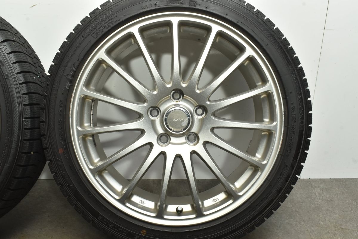 【良好品】エコフォルム 18in 7.5J +53 PCD114.3 ダンロップ ウィンターマックス 03 225/45R18 オデッセイ ヴェゼル レヴォーグ RX-8