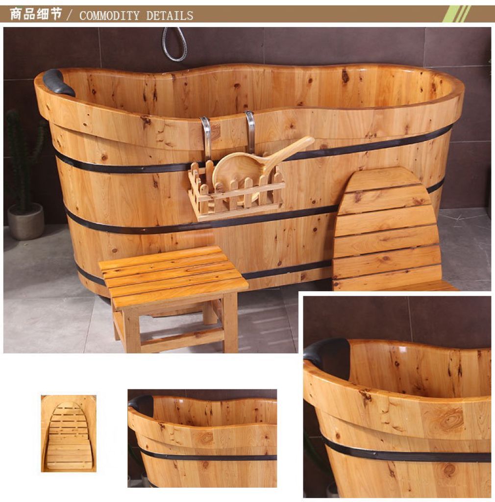 天然木製浴槽 美容院 お風呂 成人風呂バケツ 家庭用 湯桶 風呂おけ 