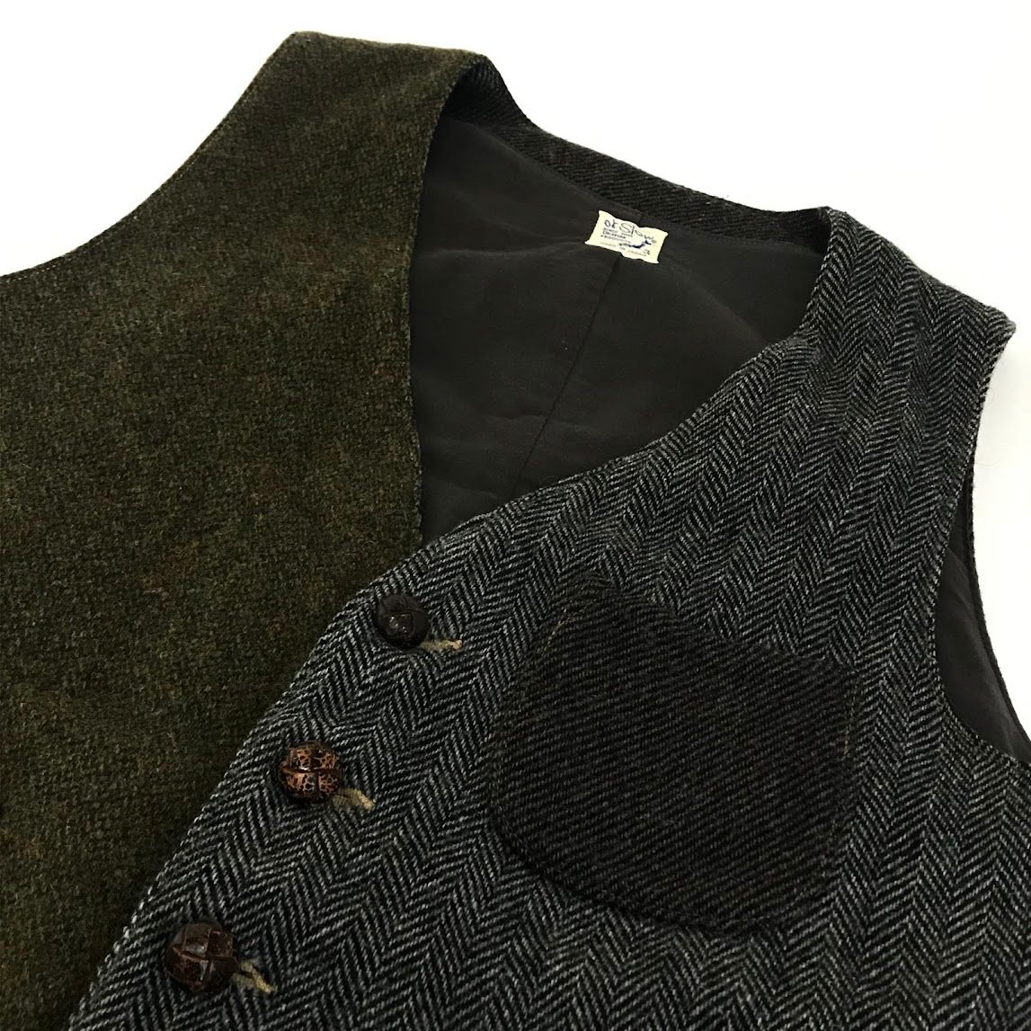 倉吉店】 中古 orSlow | オアスロウ ベスト 配色切替ウール