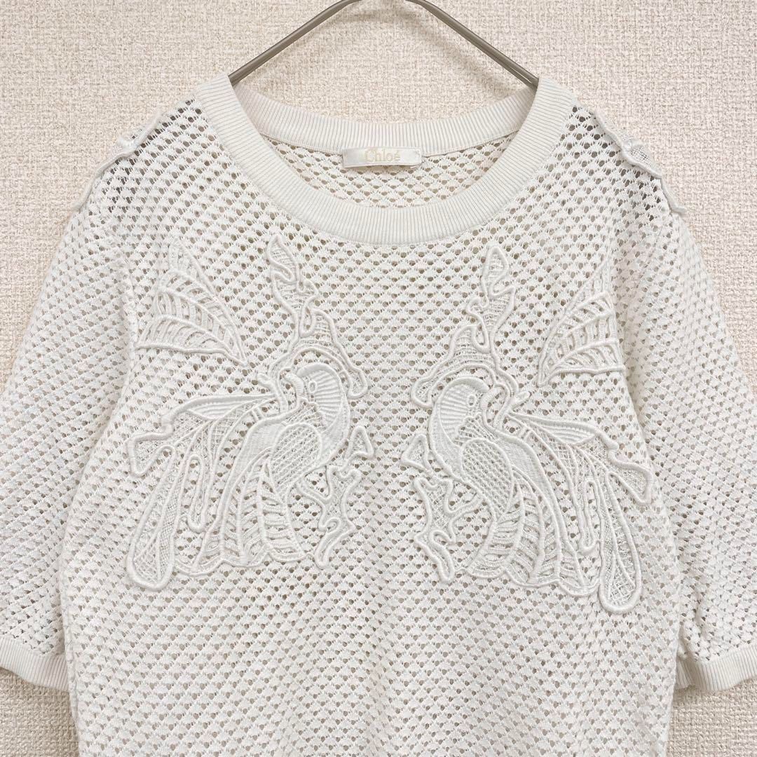 Chloeニットワンピース クロエ ニットワンピース 半袖 ひざ丈 ウール