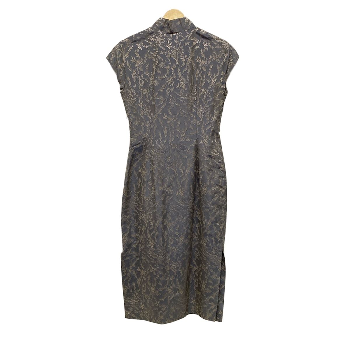 YOSHIE INABA ヨシエイナバ ワンピース サイズ9 M レディース - グレー×ピンクベージュ 半袖 ロング リーフ柄