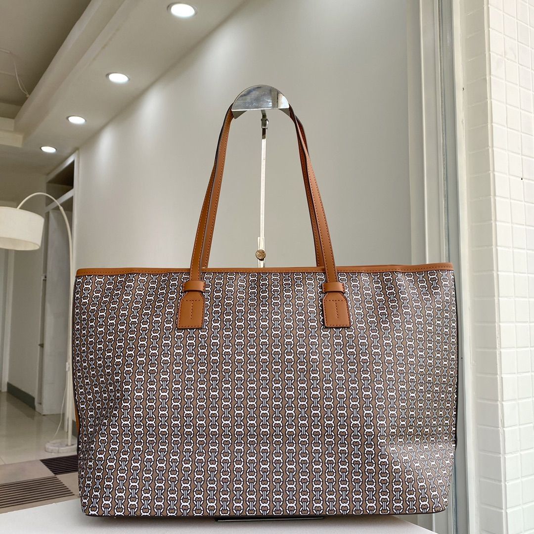 Tory Burch トリーバーチ GEMINI LINK CANVAS TOTE ジェミニ リンク キャンバス トートバッグ ハンドバッグ レディース バッグ 手提バッグ 大容量 アウトレット品 ブラウンブロック #53303 - メルカリ