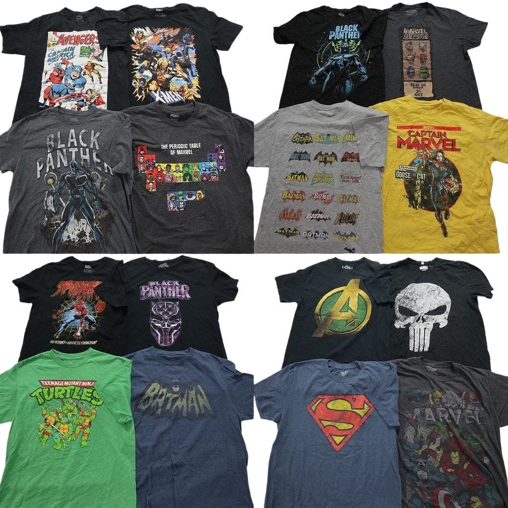 古着卸 マーベル DCコミック 半袖Tシャツ 16枚セット メンズ M アベンジャーズ ミュータントタートルズ 古着 NA1558
