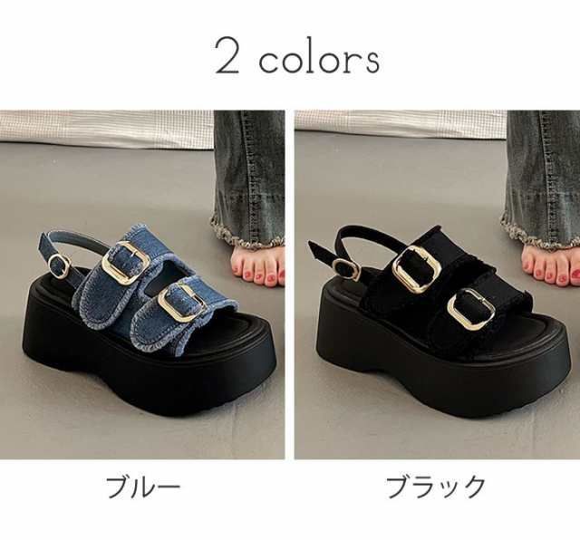 厚底サンダル 安定感 サンダル レディース かかとあり 夏 ベルト 靴 女性 大人 美脚 シューズ 大きいサイズ 厚底 シンプル 歩きやすい スス