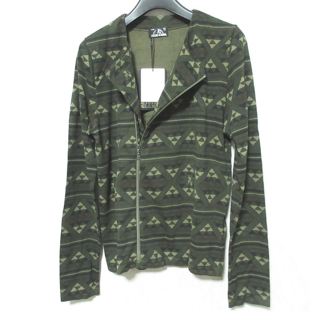 HYSTERIC GLAMOUR ヒステリックグラマー マルチパターン ジップジャケット 0153ND14918 サイズF グリーン レディース 古着