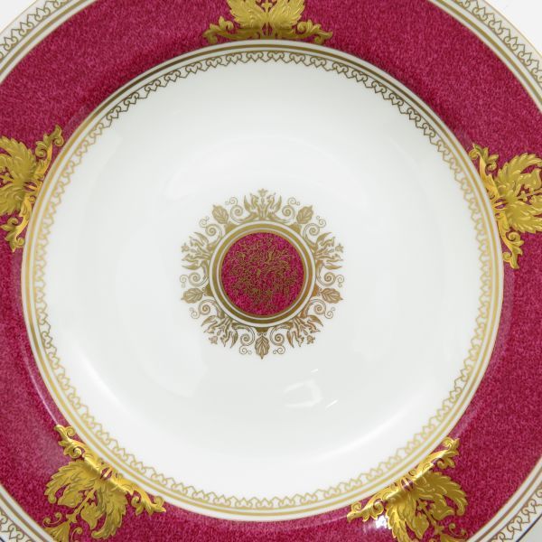 ウェッジウッド プレート□コロンビア パウダールビー スーププレート