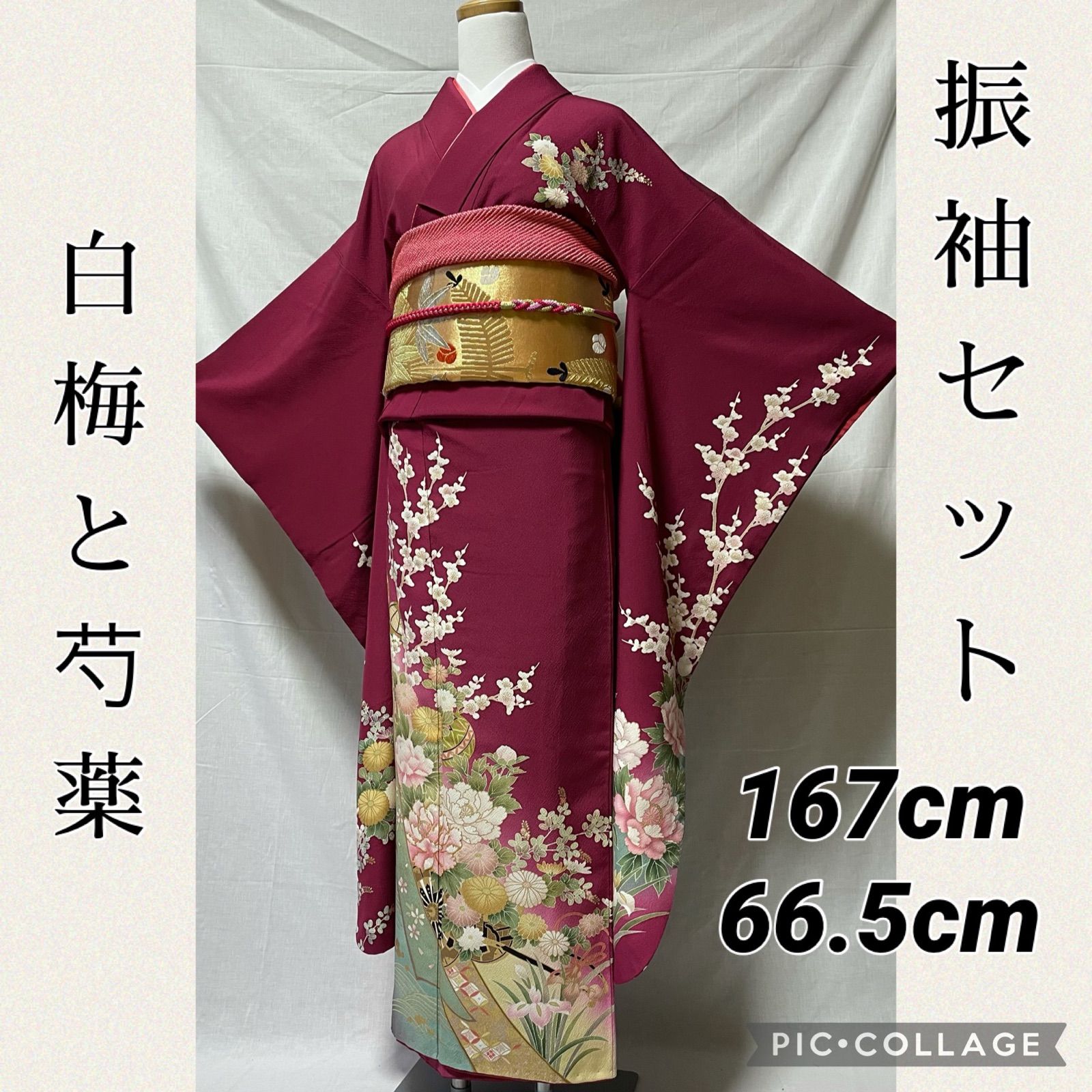 20375 振袖5点セット 白梅と芍薬 金彩 花車 金駒刺繍 www.ndc.gov.af