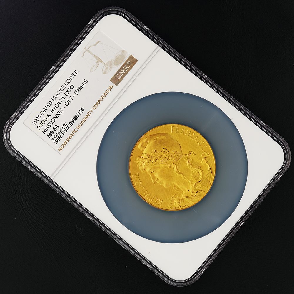 渓流あまごさん 優先 NGC-MS63RB フランス 万国博覧会記念 メダル 渓流あまごさん 優先 NGC-MS63RB フランス 万国博覧会記念