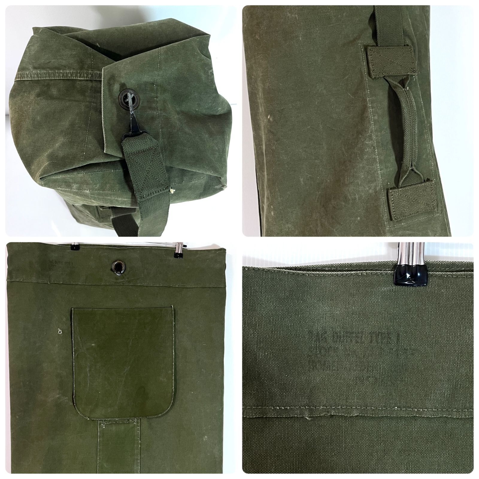 50s 米軍実物 US.ARMY ダッフルバック ホワイトステッチグッドフェード 50s 1950s 米軍 実物 U.S.ARMY アメリカ軍 USステンシル