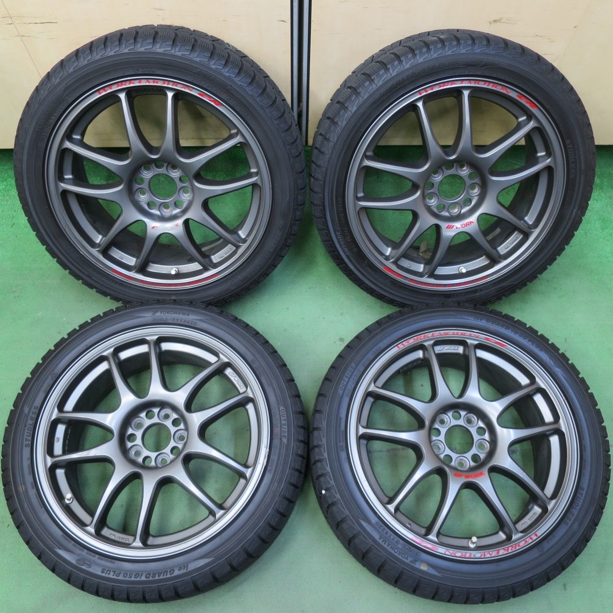 バリ溝 9.5分 86 BRZ プリウス 等 WORK EMOTION CR KAI 215|45R17 スタッドレス ヨコハマ アイスガード iG50 プラス ワーク エモーション PCD100|5H 5052201イス