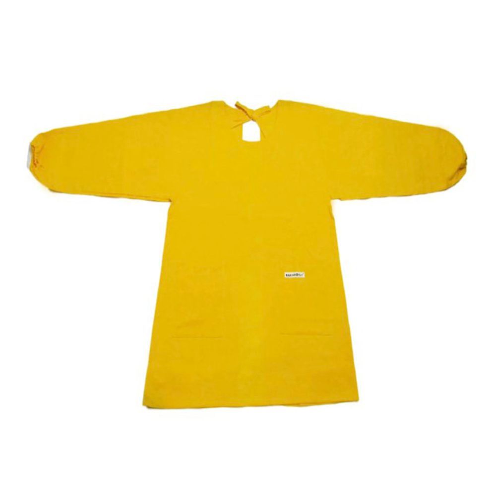 ☆ イエロー ☆ 尾張防炎屋 難燃 燃えにくい 割烹着 カラー 無地 日本製 割烹着 無地 日本製 キッチンエプロン エプロン スモック 大人 かっぽう着 かっぽうぎ メンズ レディース 男女兼用 tska01 moenain モエナイン 尾張防炎屋
