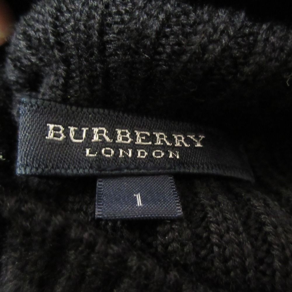 美品★バーバリーロンドン ニット ベスト 綿 サイド絞り ノバチェック 2XL BURBERRY LONDON バーバリーロンドン タートルネック ニット