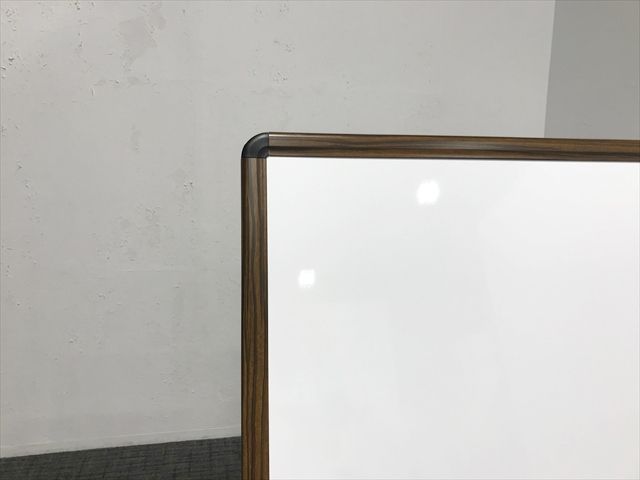 ホワイトボード 脚付 片面式 ハピラ ルガテ キャスター付 木目 ダークブラウン