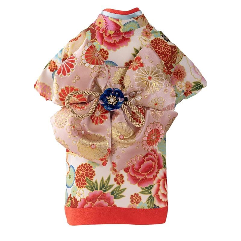 ONEKOSAMA OINUSAMA 犬 いぬ イヌ 服 猫 ネコ ねこ 着物 和装 和服 ドッグウェア お祭り お正月晴れ着 正月 七五三 小型犬 大型犬 小型 大型 サクラボタン|M