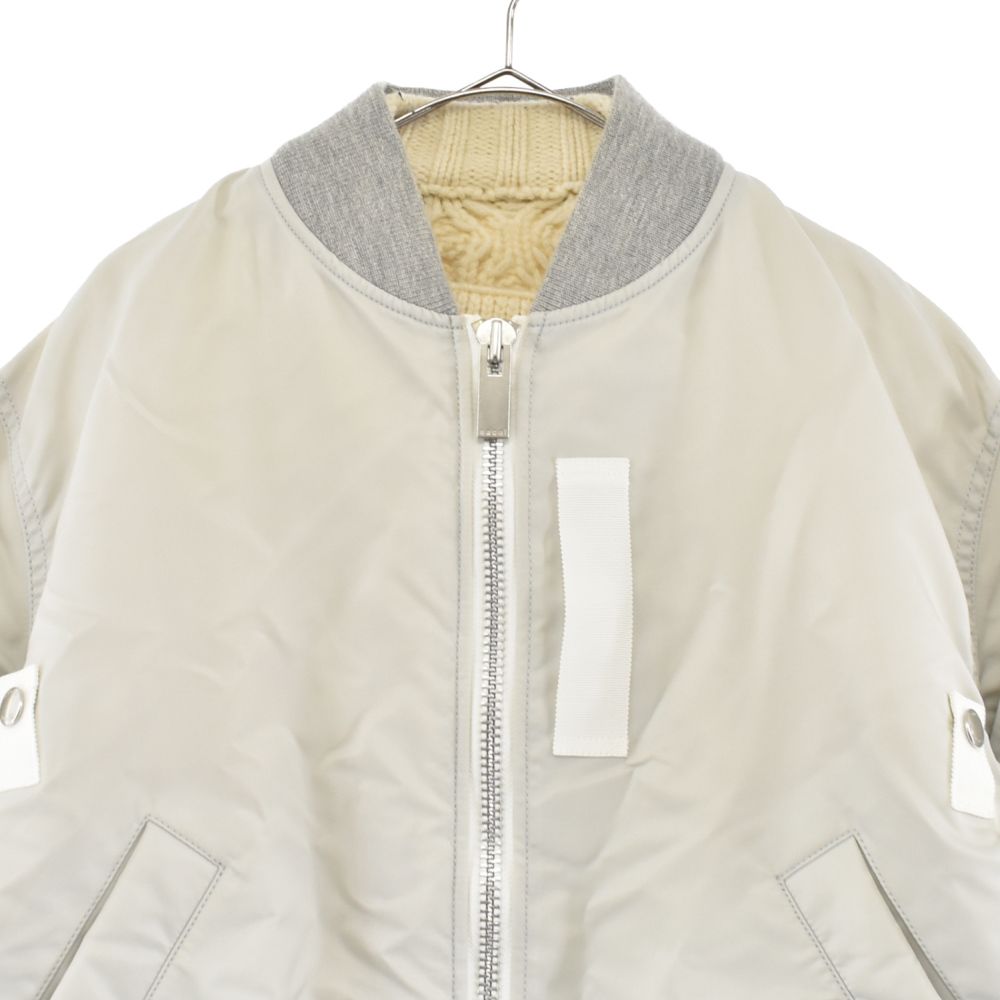sacai - sacai　 21AW レイヤードニットナイロンジャケットMA-1 Sacai (サカイ) 21AW レイヤードニット ナイロンジャケット MA-1