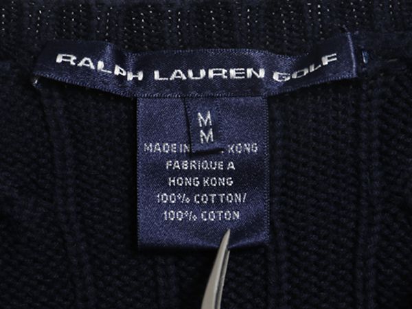 絶対お買い得!! なクーポン配布中! ラルフローレン 七分丈 コットン ケーブル ニット セーター レディース M | ポロ 長袖ニット ワンポイント クルーネック シンプル きれいめ